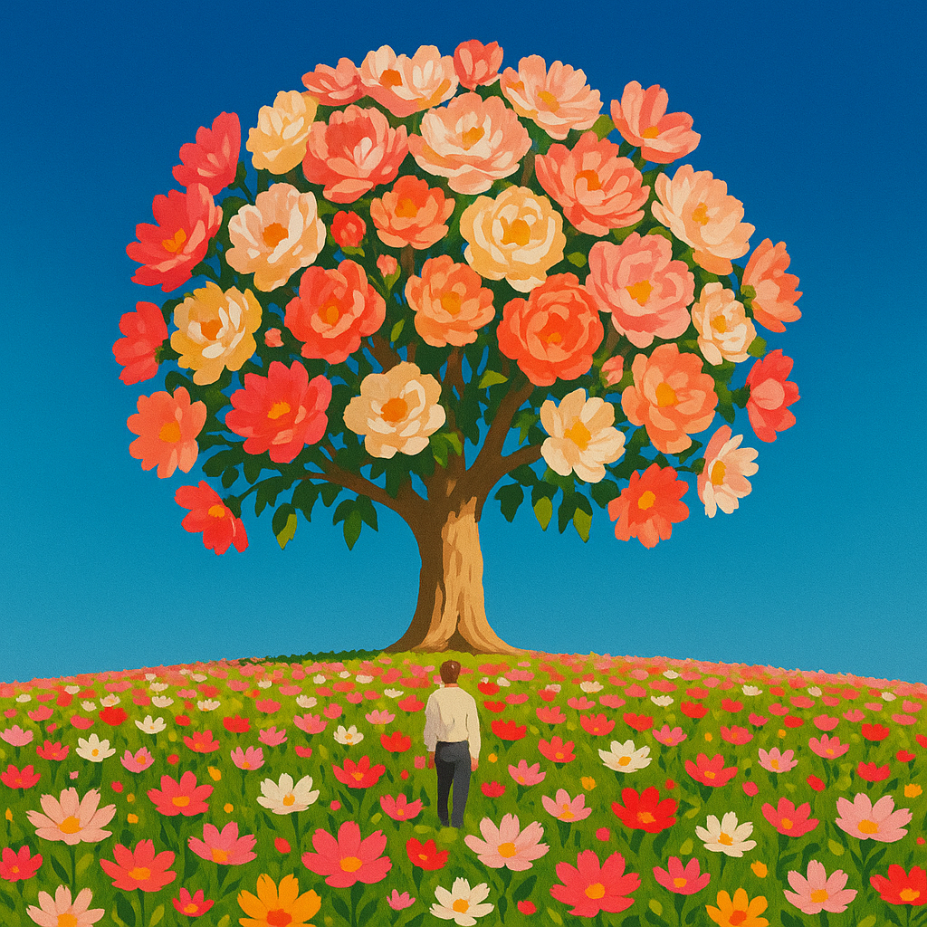 Blumenbaum - Malen nach Zahlen - für Erwachsene & Kinder - 40cm x 50cm