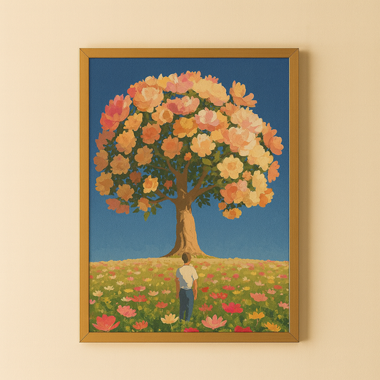 Blumenbaum - Malen nach Zahlen - für Erwachsene & Kinder - 40cm x 50cm